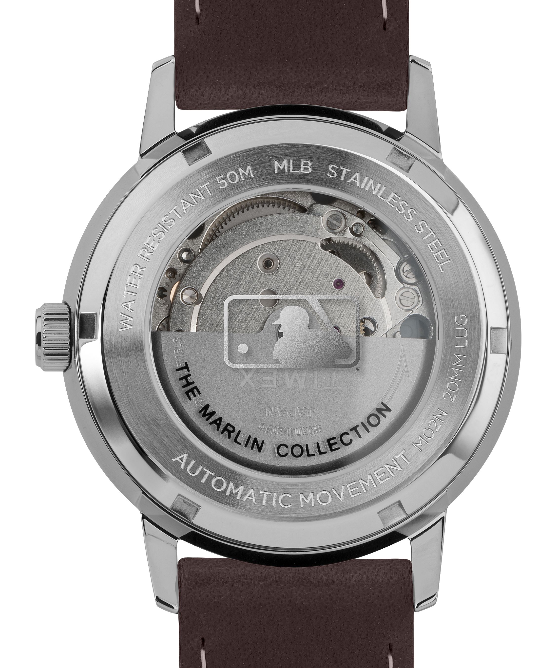 Montres Automatiques Timex Marlin? 40mm Cuir Featuring New York Yankees?  Marron Argent Homme|VFRQ-08360331