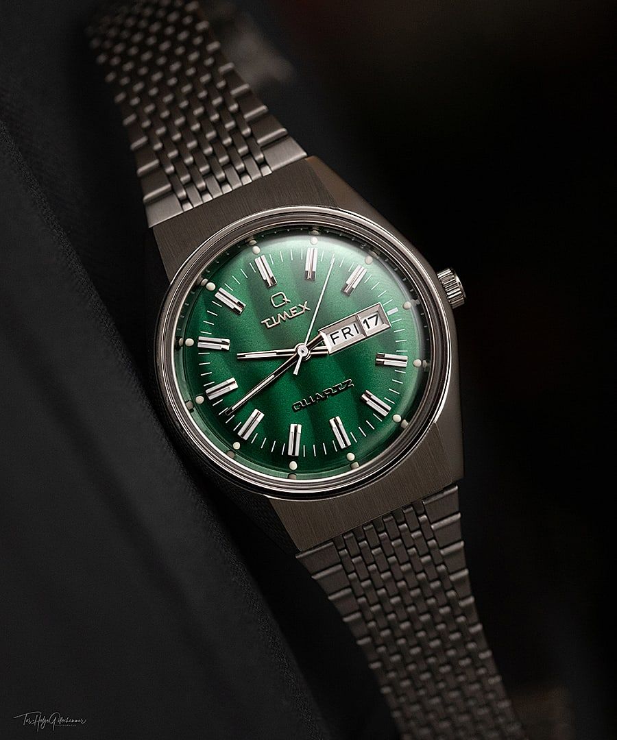 Montres D'inspiration Vintage Timex Reissue Falcon Eye 38mm Stainless Steel  Grise Vert Homme|UUXD-66680358