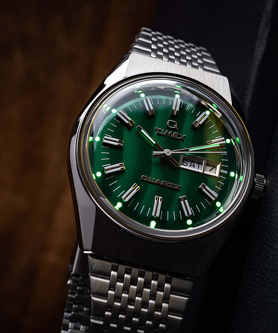 Montres D'inspiration Vintage Timex Reissue Falcon Eye 38mm Stainless Steel  Grise Vert Homme|UUXD-66680358