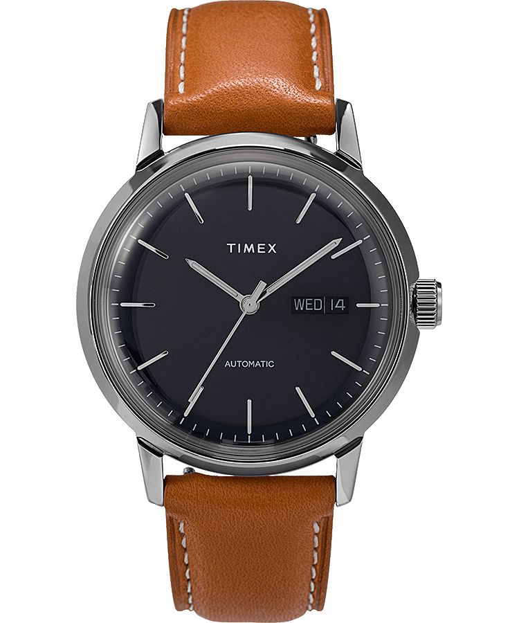 Montres D'inspiration Vintage Timex Marlin? 40mm Cuir  Marron Bleu Homme|JFAV-06560877