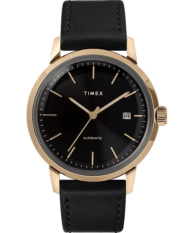 Montres D'inspiration Vintage Timex Marlin? 40mm Cuir  Noir Doré Homme|PSHC-93206386