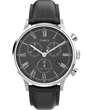 Montres Chronographes Timex Waterbury Classiche 40mm Cuir  Noir Homme|BPII-81324443