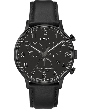 Montres Chronographes Timex Waterbury Classiche 40mm Cuir  Noir Homme|LUUU-42926041