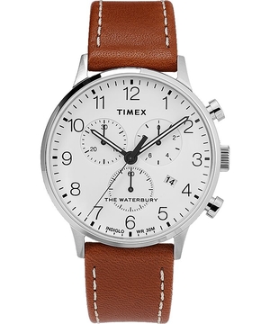 Montres Chronographes Timex Waterbury Classiche 40mm Cuir  Noir Argent Homme|ZPBZ-28035787