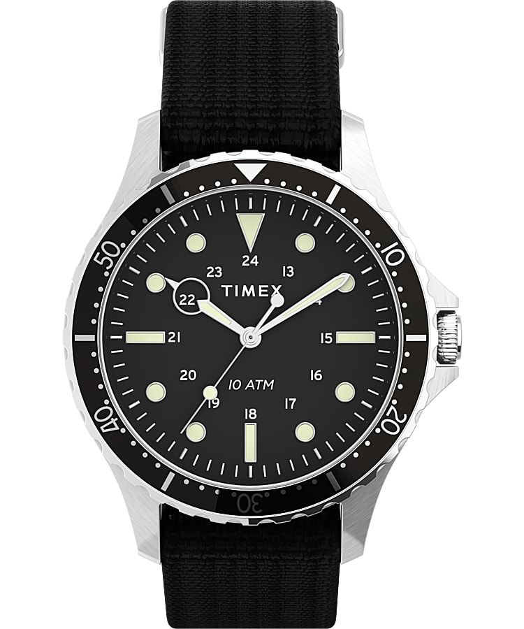 Montres Inspirées Des Plongeurs Timex Navi XL 41mm Fabric Slip-Thru  Grise Noir Homme|WQYQ-64203750