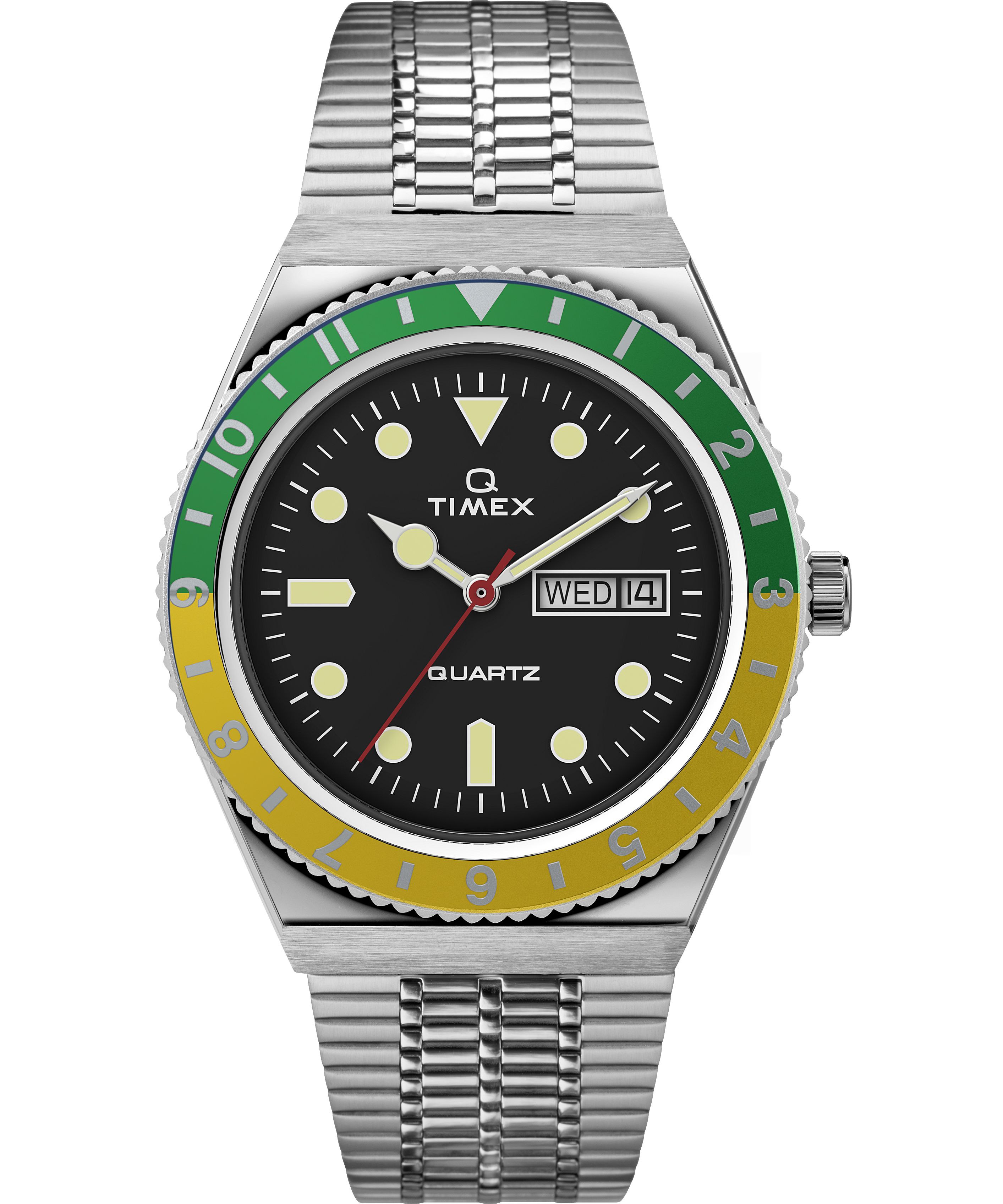 Montres Inspirées Des Plongeurs Timex Reissue 38mm Stainless Steel  Noir Vert Jaune Homme|NZVR-77878714