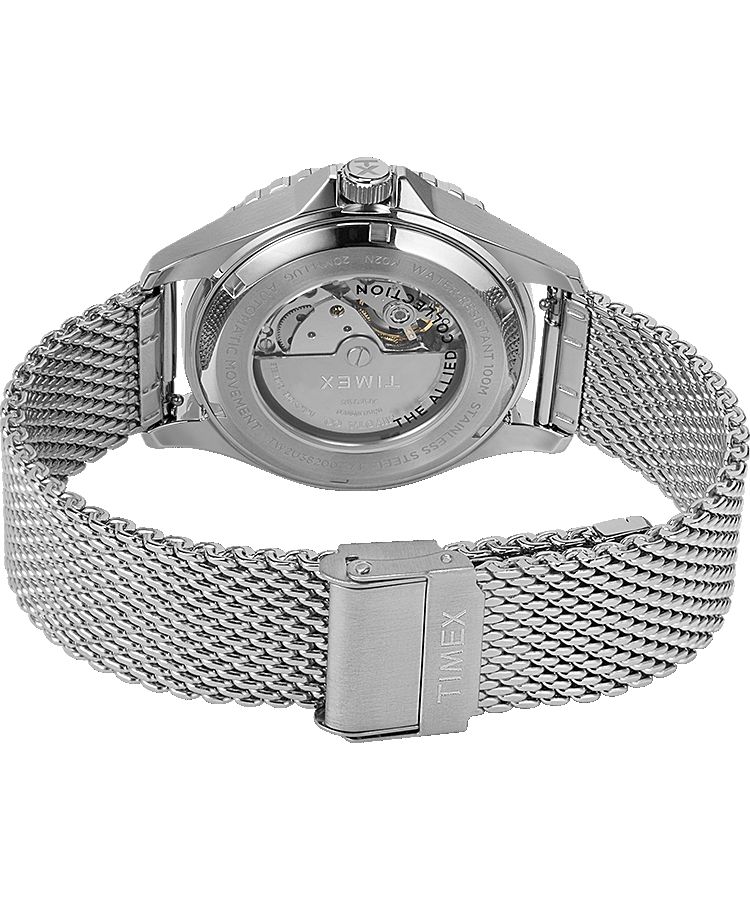 Montres Inspirées Des Plongeurs Timex Navi XL 41mm Stainless Steel Mesh  Argent Bleu Homme|OPZZ-01742328