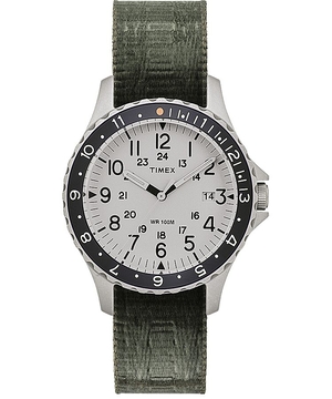 Montres Inspirées Des Plongeurs Timex Navi Ocean 38mm Reversible Fabric  Vert Blanche Homme|HZPV-28825962