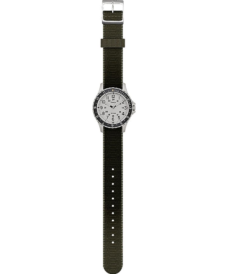 Montres Inspirées Des Plongeurs Timex Navi Ocean 38mm Reversible Fabric  Vert Blanche Homme|HZPV-28825962