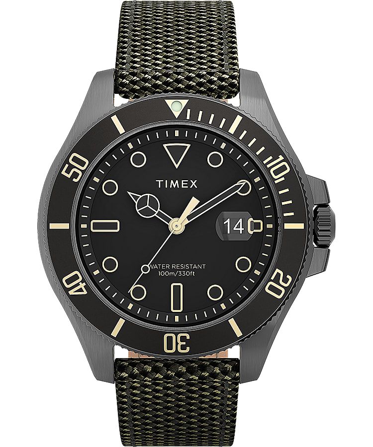 Montres Inspirées Des Plongeurs Timex Harborside Coast 43mm Fabric  Vert Homme|LQQE-38144571