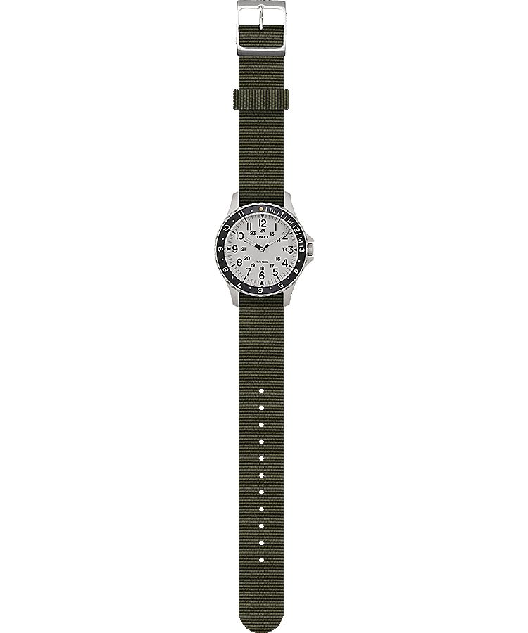 Montres Inspirées Des Plongeurs Timex Navi Ocean 38mm Reversible Fabric  Vert Blanche Homme|HZPV-28825962