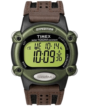 Montres Numériques Timex Expedition 39mm Fabric  Noir Marron Vert Homme|XAWE-80396360