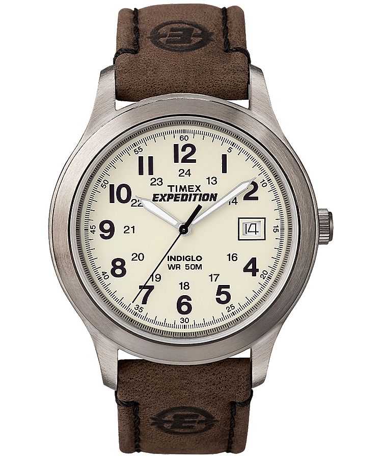 Montres En Cuir Timex Expedition Metal Field 37mm  Marron Beige Homme|JTLI-53734072