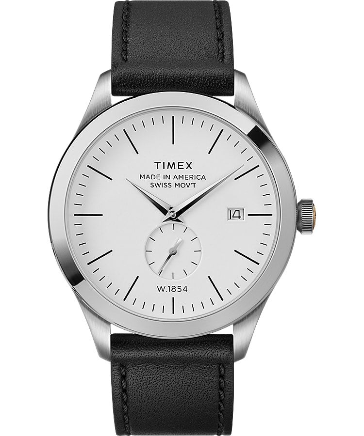 Montres En Cuir Timex American Documents? 41mm  Grise Noir Blanche Homme|EGVI-33925312