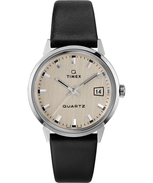 Montres En Cuir Timex 1978 Reissue Date 35mm  Noir Argent Homme|OVPY-48670516