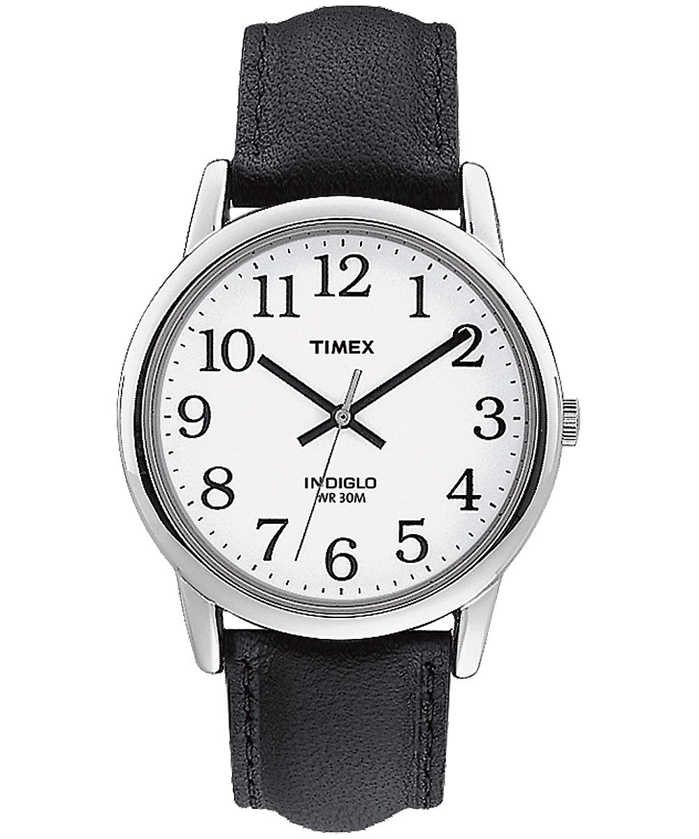 Montres En Cuir Timex Easy Reader 35mm  Noir Blanche Homme|NPZE-93285379