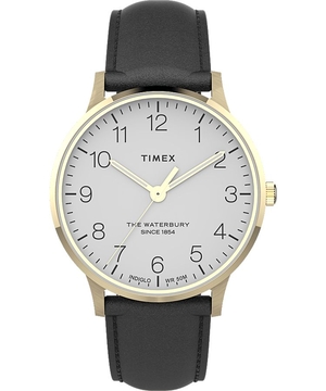 Montres En Cuir Timex Waterbury Classiche 40mm  Doré Noir Blanche Homme|XZQV-89021679