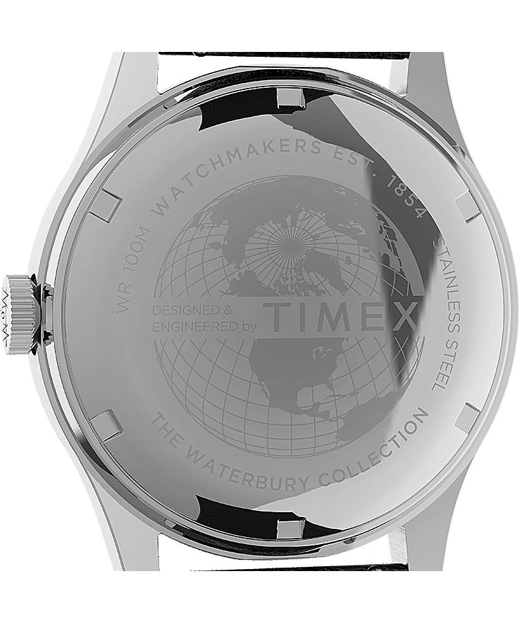 Montres En Cuir Timex Waterbury Traditional Day-Date 39mm  Grise Noir Argent Homme|XDVL-19522904