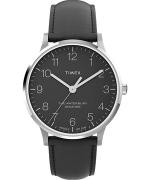 Montres En Cuir Timex Waterbury Classiche 40mm  Grise Noir Homme|XQPV-68258803