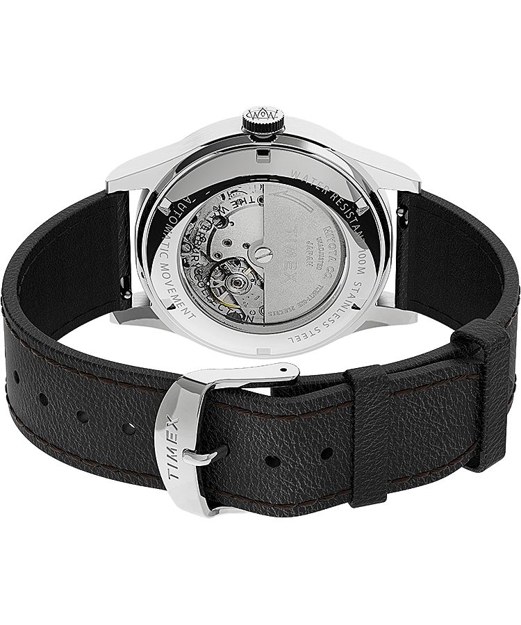 Montres En Cuir Timex Waterbury Traditional 39mm  Noir Argent Homme|QSES-48965886