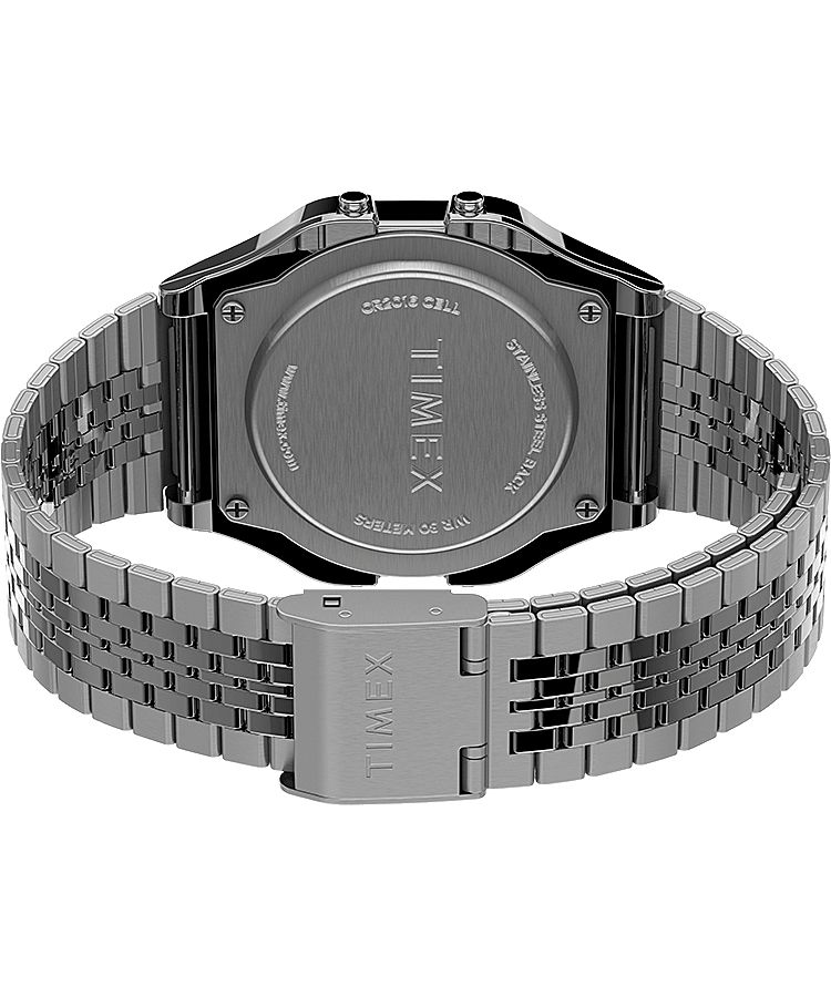 Montres Bracelet Timex T80 34mm Stainless Steel  Argent Femme|WKZS-22911602