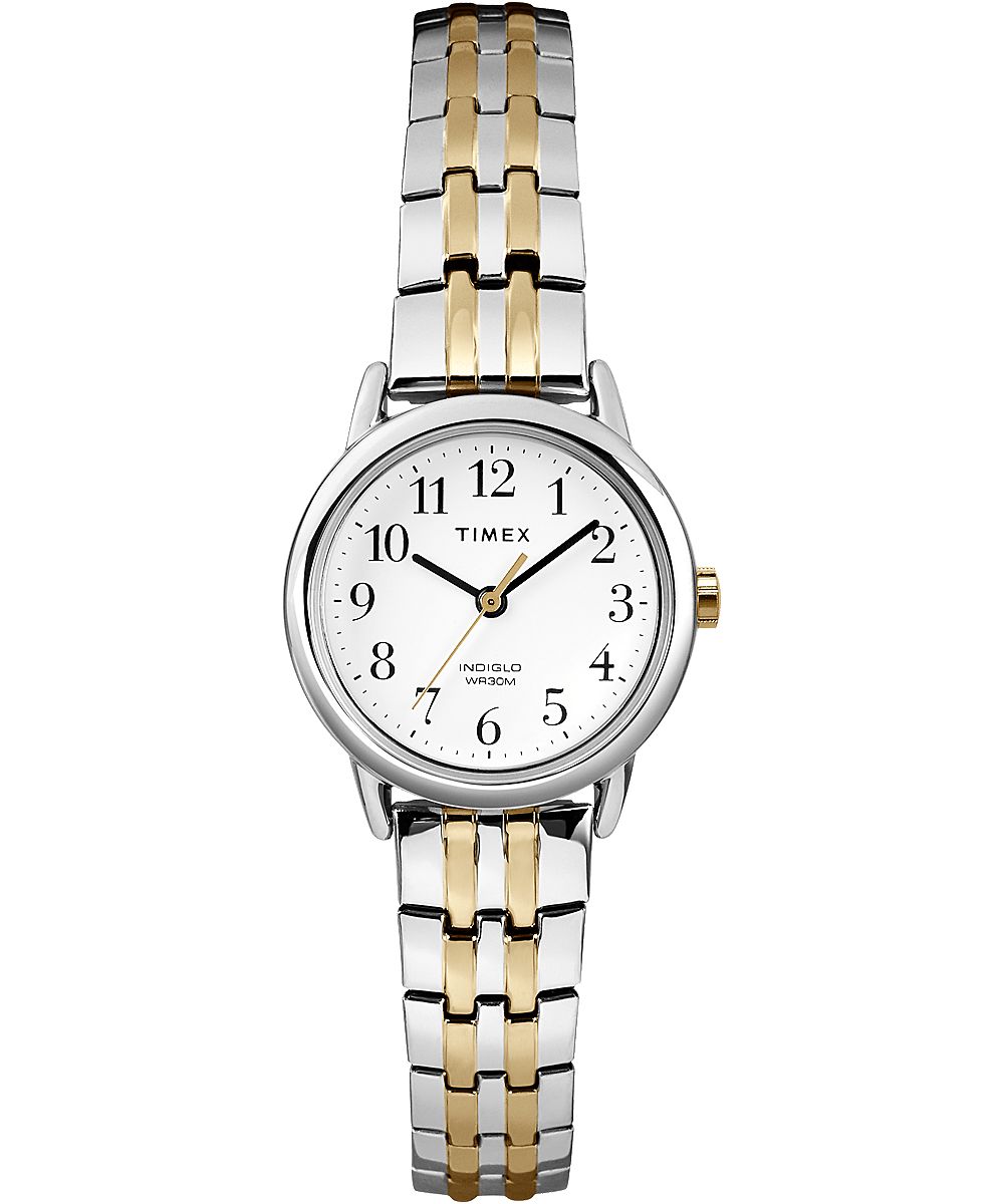 Montres Bracelet Timex Easy Reader 25mm  Argent Blanche Femme|CMST-70634387