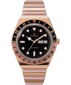 Montres Bracelet Timex 38mm Stainless Steel  Rose Doré Noir Femme|THIQ-06861578