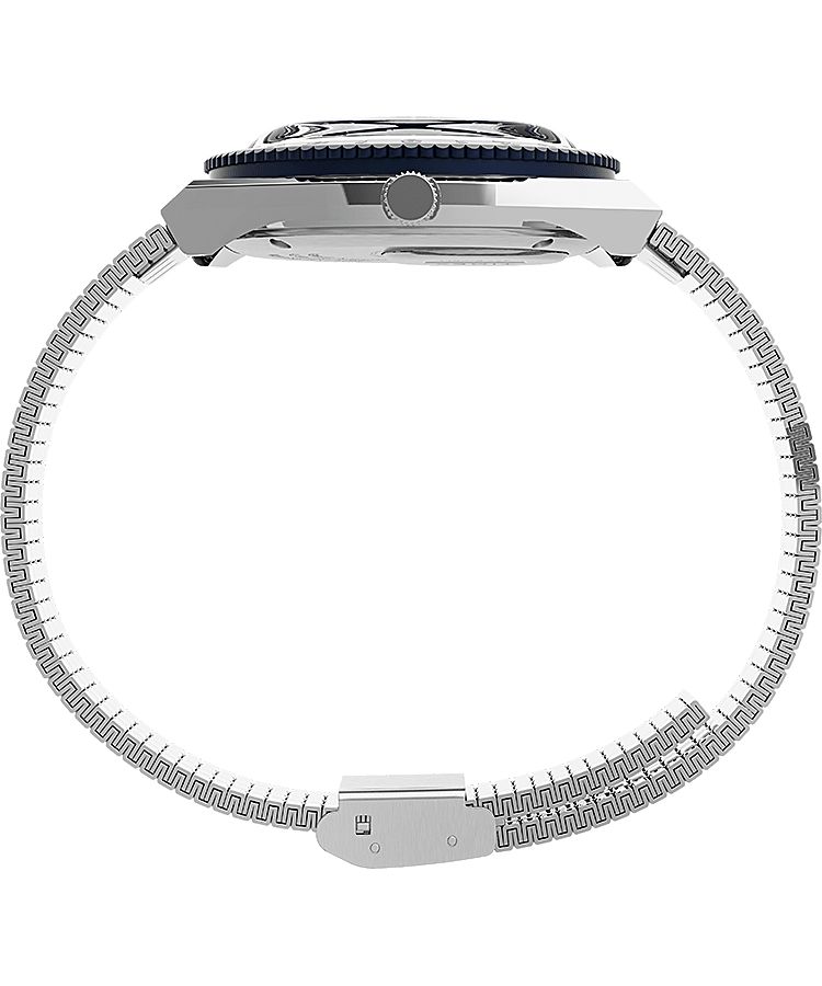 Montres Bracelet Timex 36mm Stainless Steel  Grise Bleu Femme|RKEU-68896870